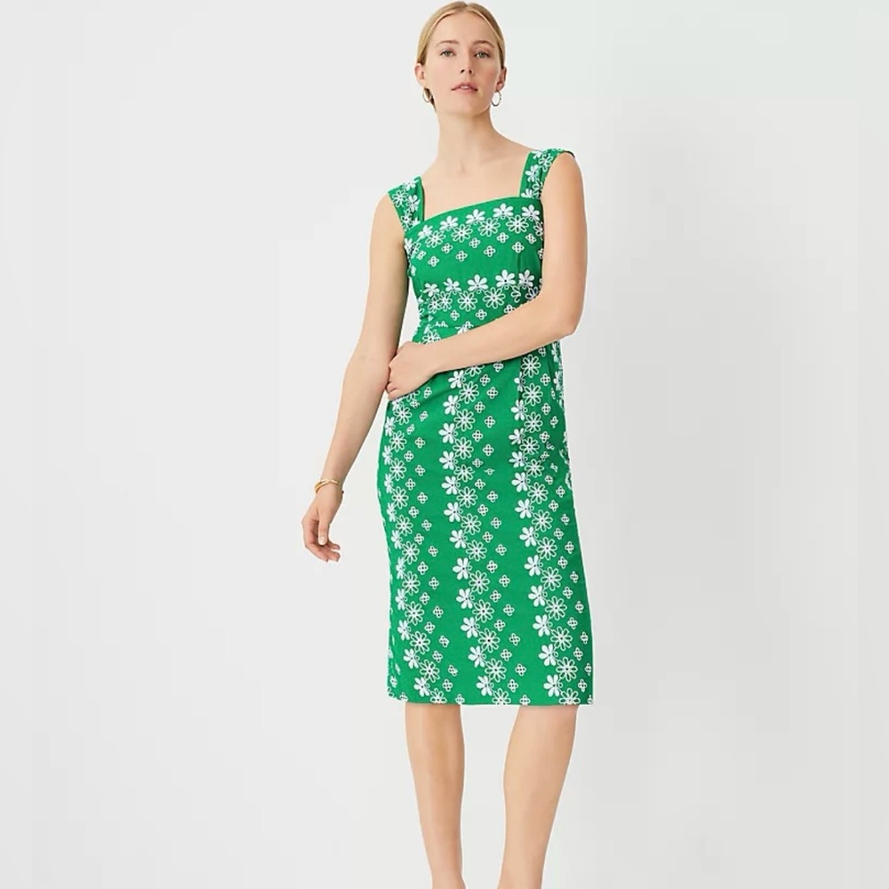 Green Floral Sleeveless Dress